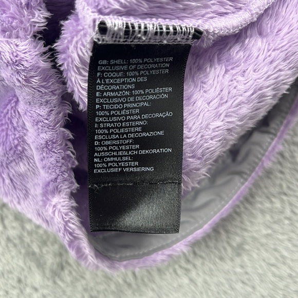 The North Face 2T Purple Gray Sherpa Fleece Full Zip Windbreaker Shacket - Picture 6 of 10